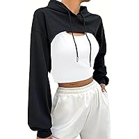 Amazon.com: Hilinker Women's Cropped Hoodie Sweatshirt Workout